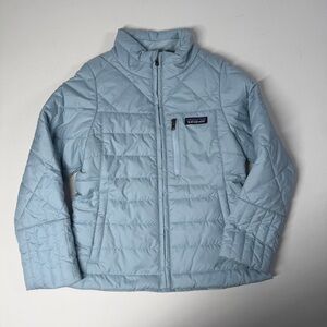 Patagonia Kids full zip jacket  Blue Girls Size XS 5-6 Puffer polyester filled